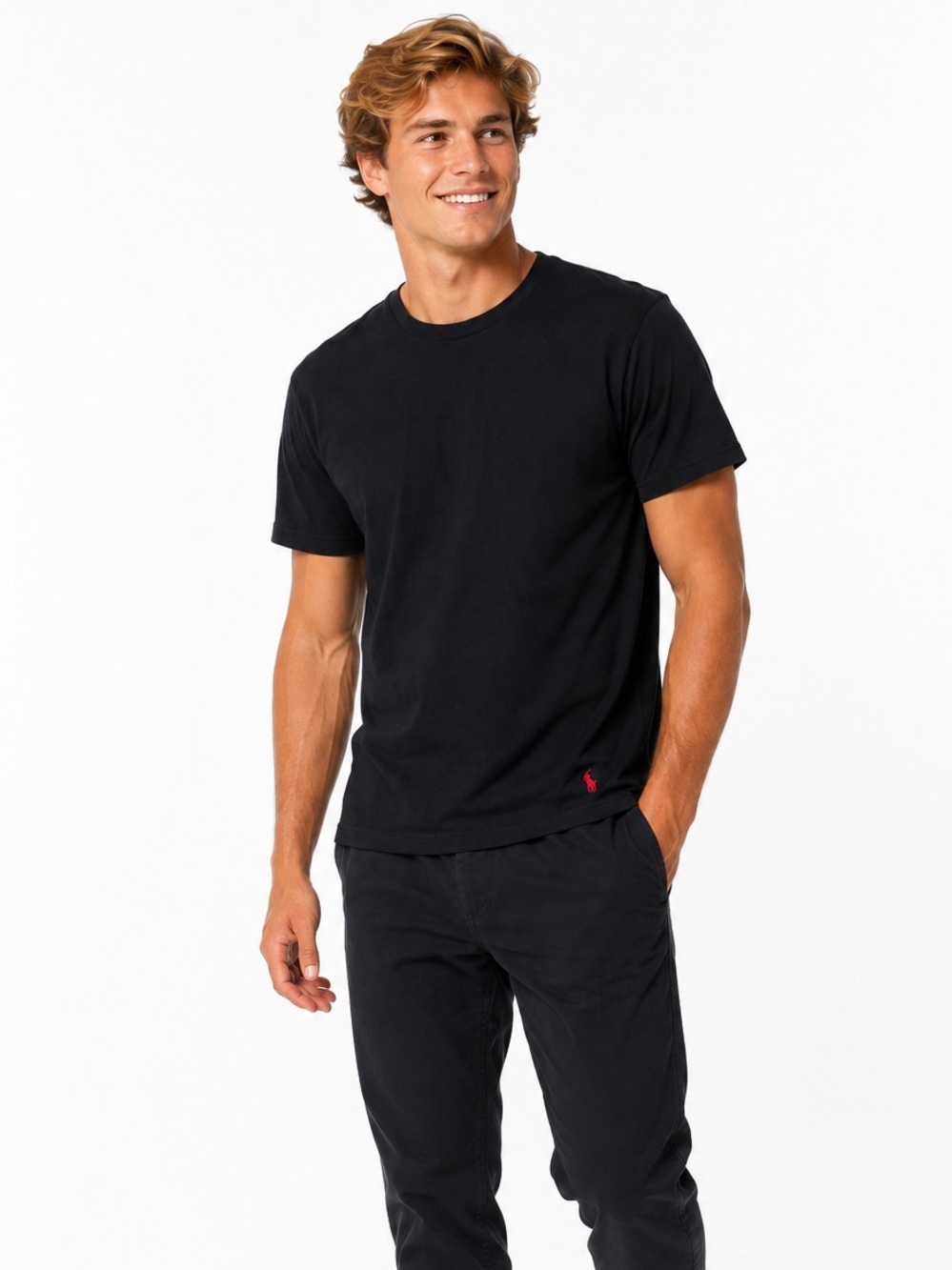 Polo Ralph Lauren Crew Neck T-Shirt Classic Fit Men's L Black Casual Preppy